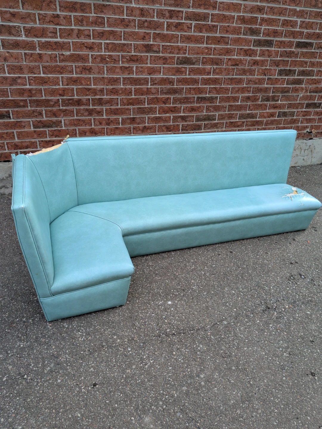Turquoise Diner Booth/Mid-Century Corner Banquette – Retro