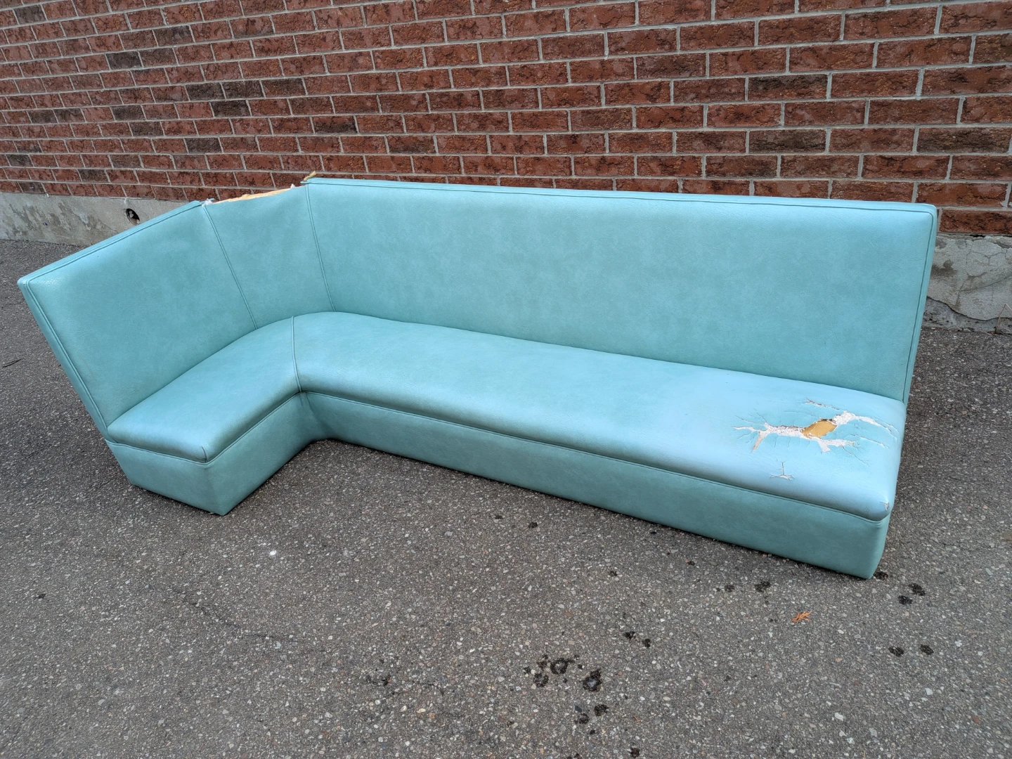 Turquoise Diner Booth/Mid-Century Corner Banquette – Retro - photo 2