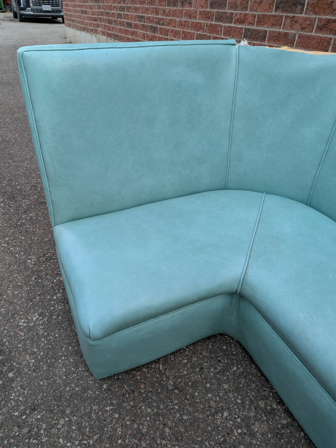 Turquoise Diner Booth/Mid-Century Corner Banquette – Retro - photo 3