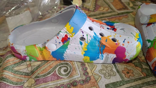 New!!! Colourful Paint Splatter Clogs (Size: 8) - photo 5