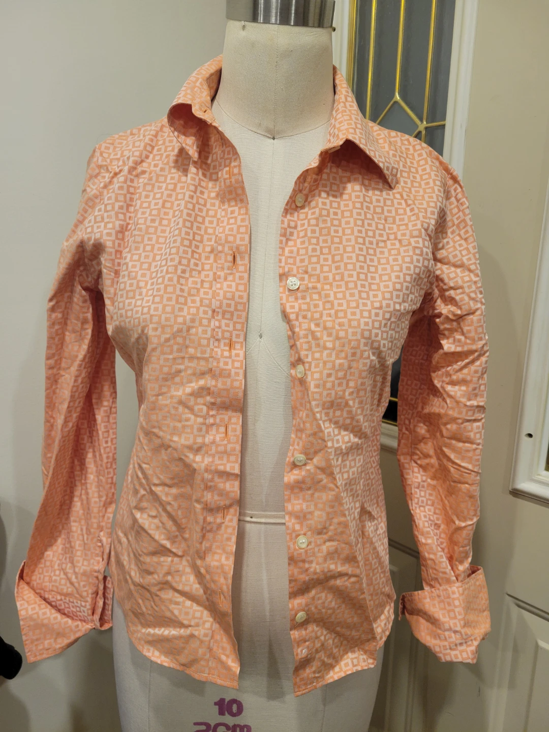 Holt Renfrew Orange Geometric Print Button-Up Shirt