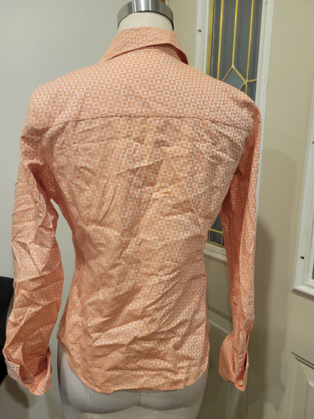 Holt Renfrew Orange Geometric Print Button-Up Shirt - photo 3