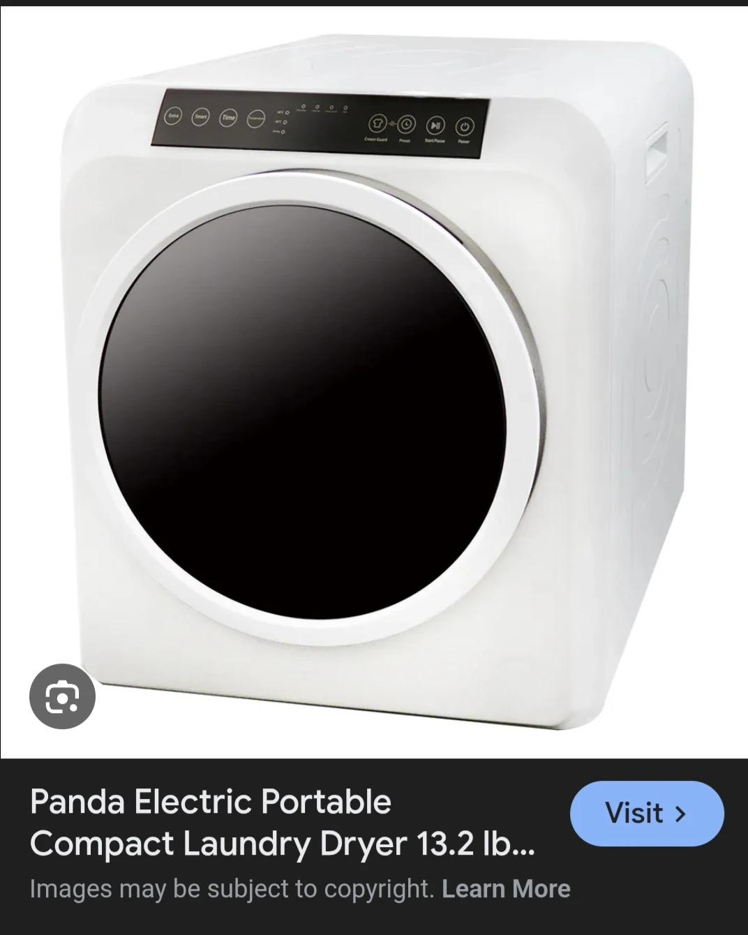 Panda PAN206ET Electric Portable Compact Laundry Dryer - White
