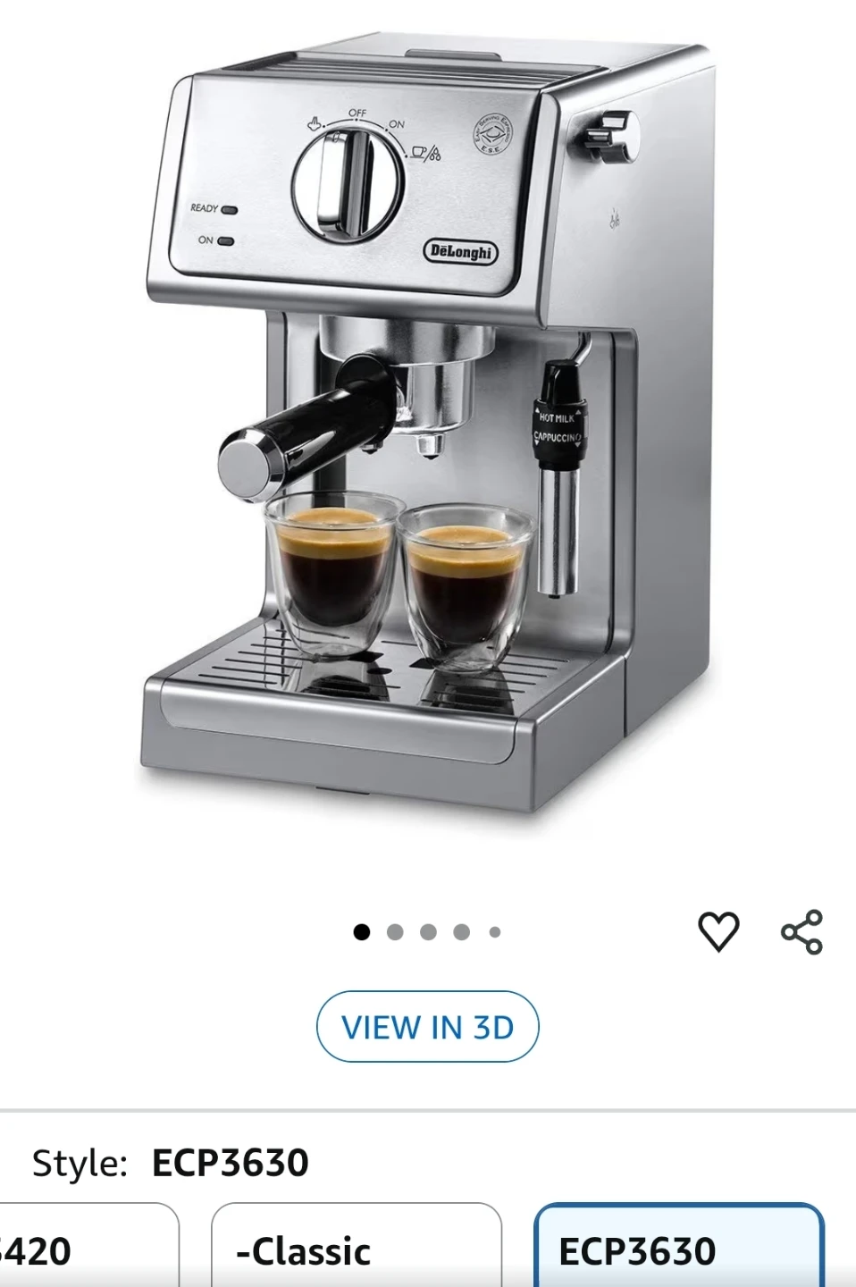 De'Longhi 15-Bar Pump Espresso and Cappuccino Machine