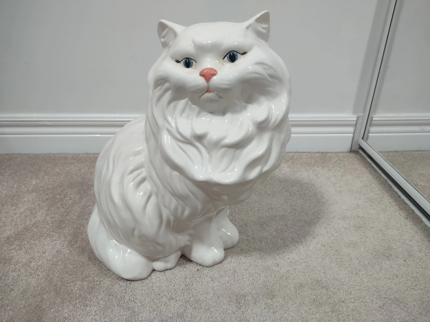 Vintage White Ceramic Cat - photo 2