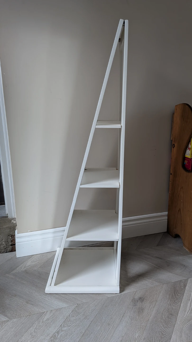 White Ladder Shelf with Mirror - photo 2