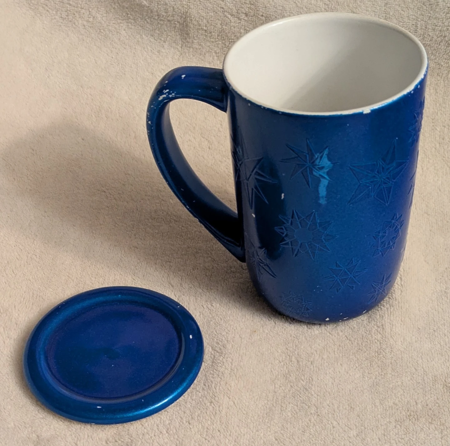 Blue Snowflake Mug with Lid - photo 2