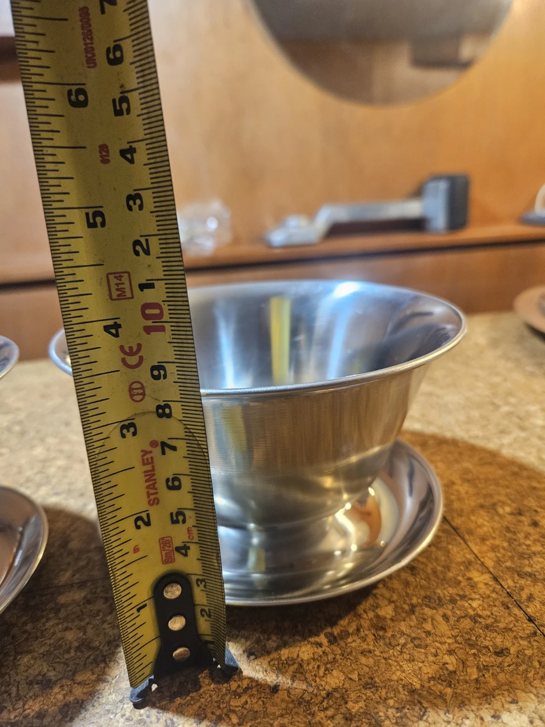2 Stainless Steel Sauce Bowls with Saucers - photo 4