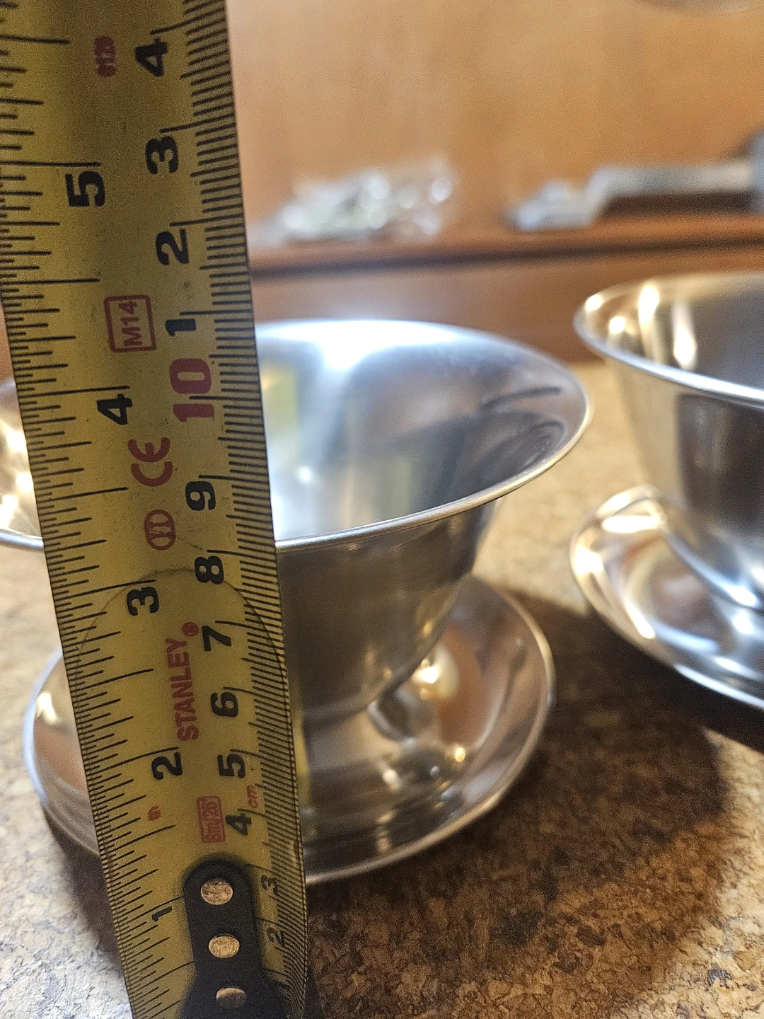2 Stainless Steel Sauce Bowls with Saucers - photo 5
