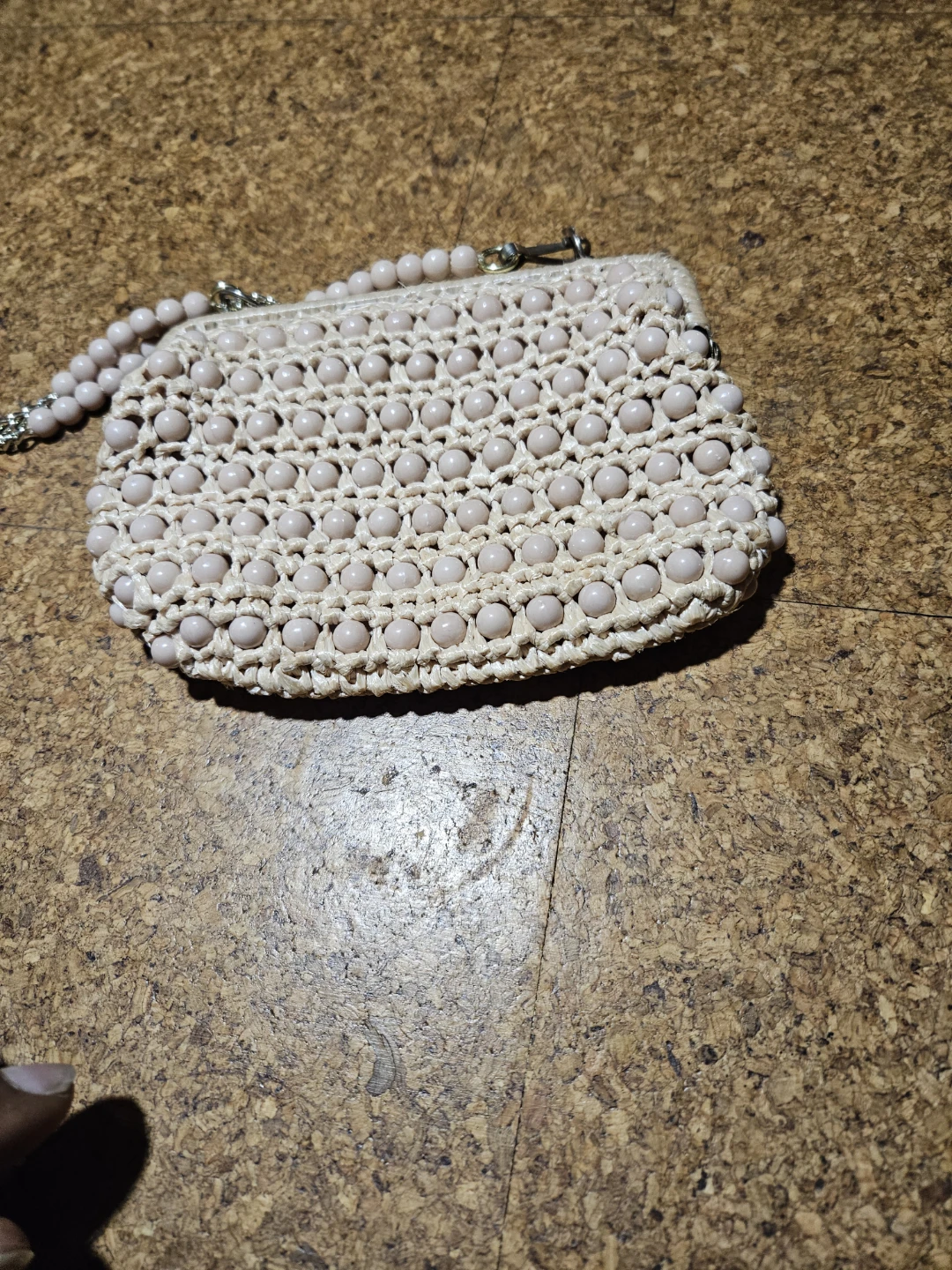Beaded Woven Clutch Purse with Chain Strap - photo 3