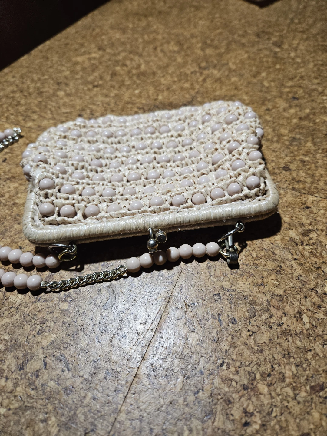 Beaded Woven Clutch Purse with Chain Strap - photo 4