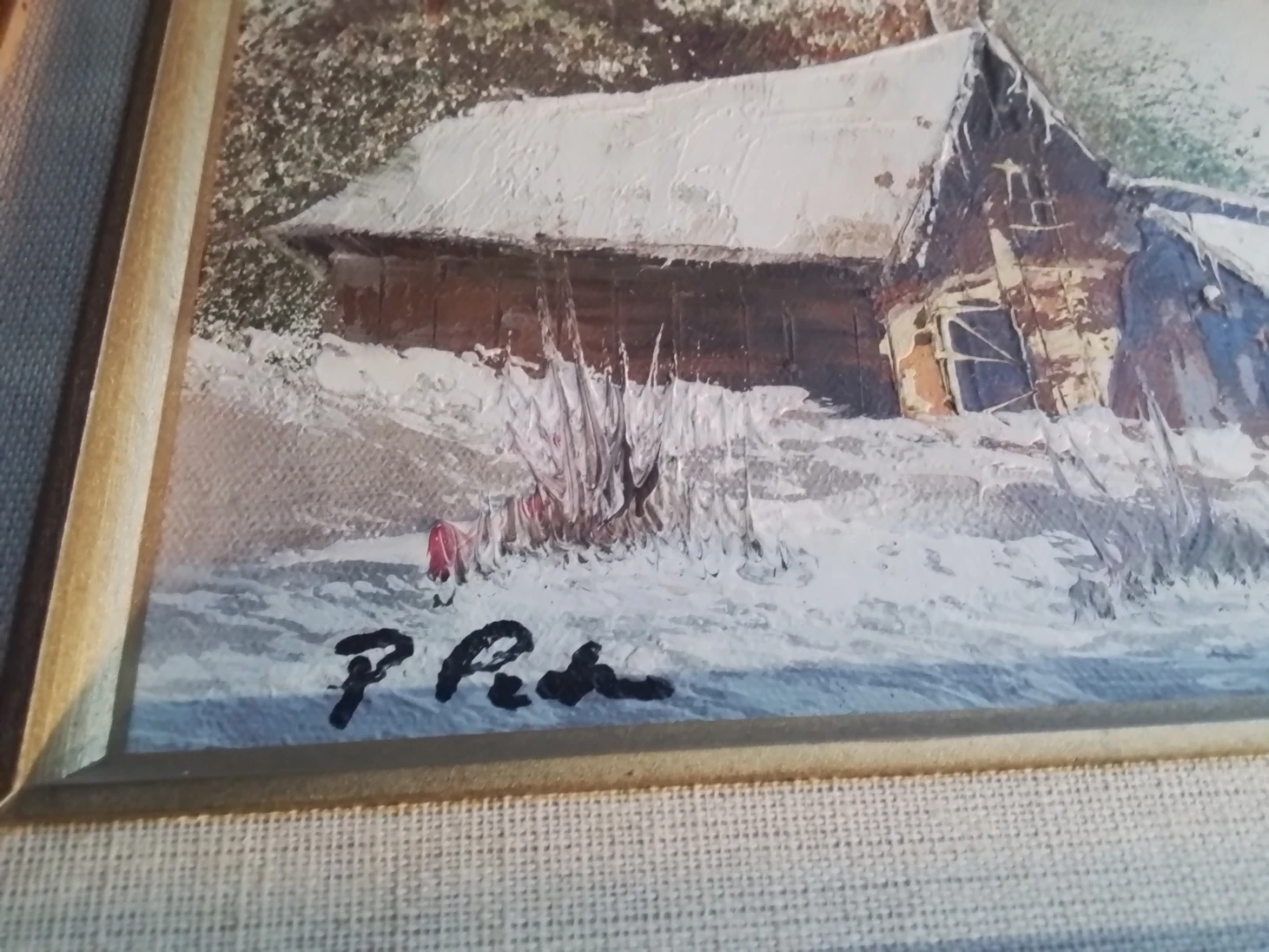 Signed Framed Oil Painting 14.5x12.5" - photo 4