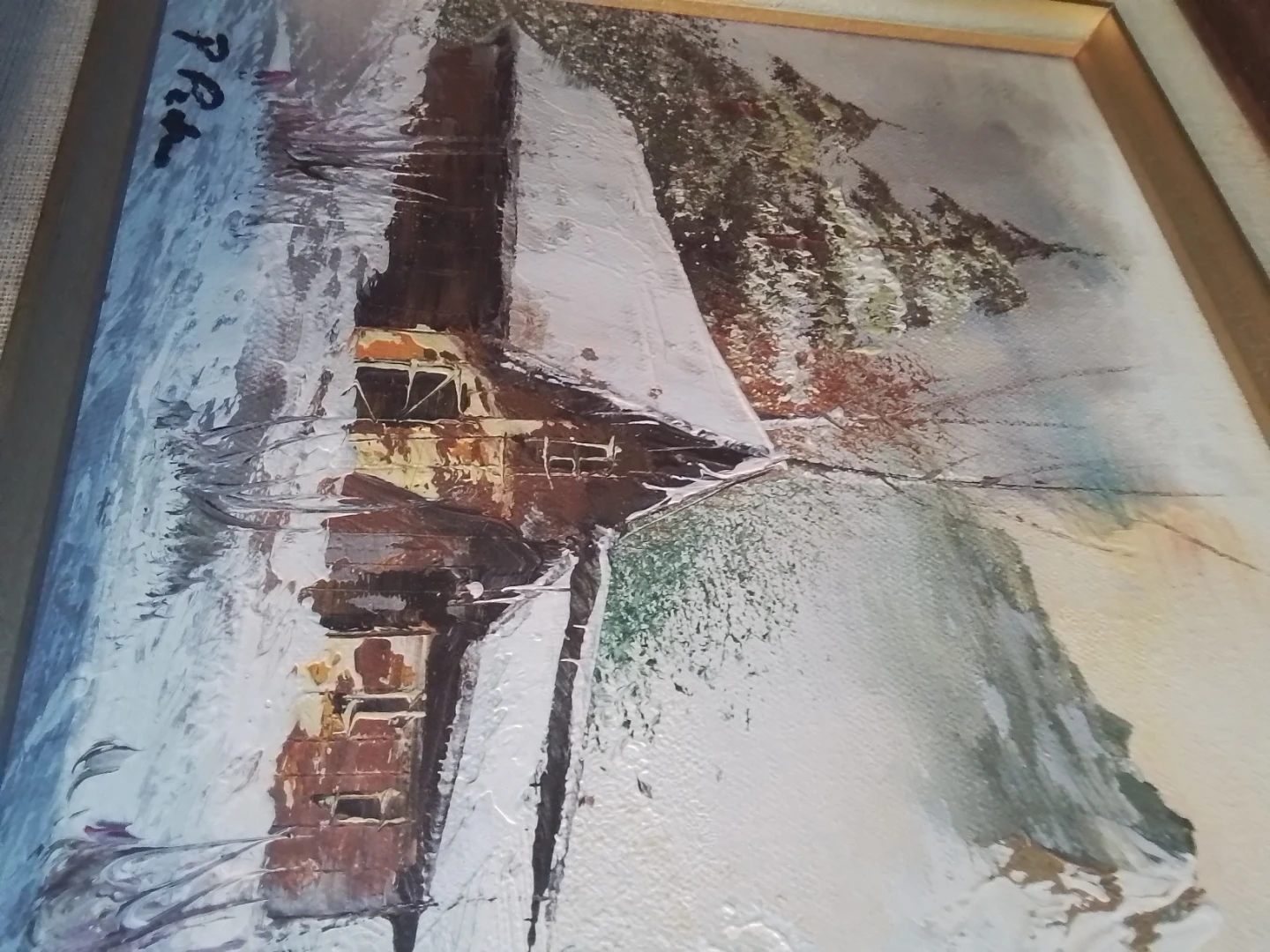 Signed Framed Oil Painting 14.5x12.5" - photo 5