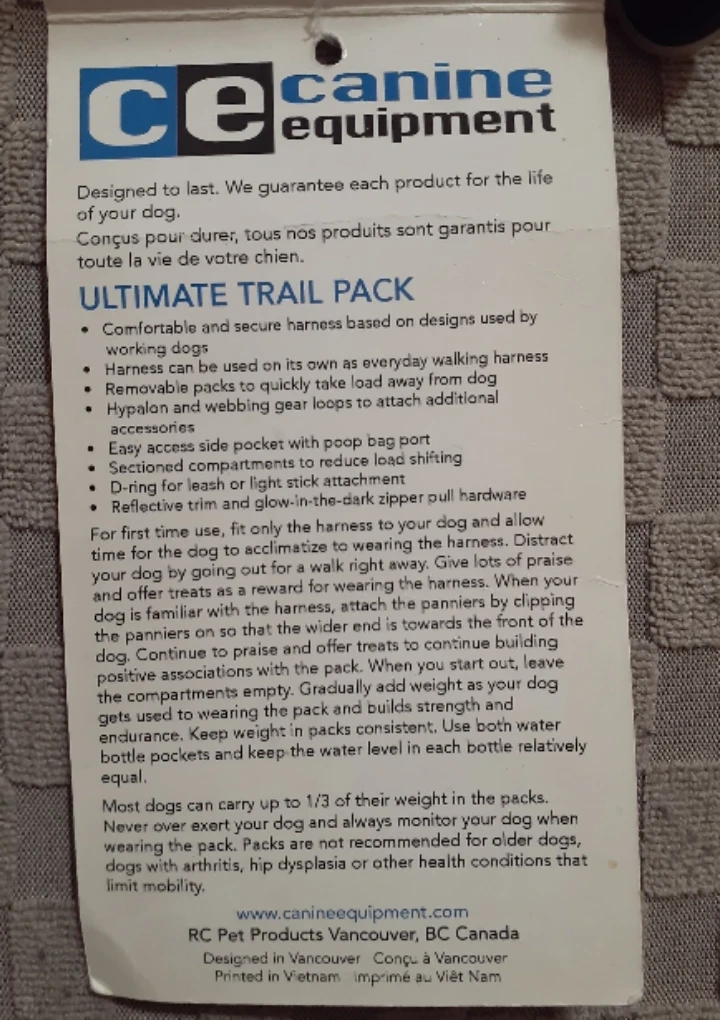 Canine Equipment Ultimate Trail Pack S Red - photo 4