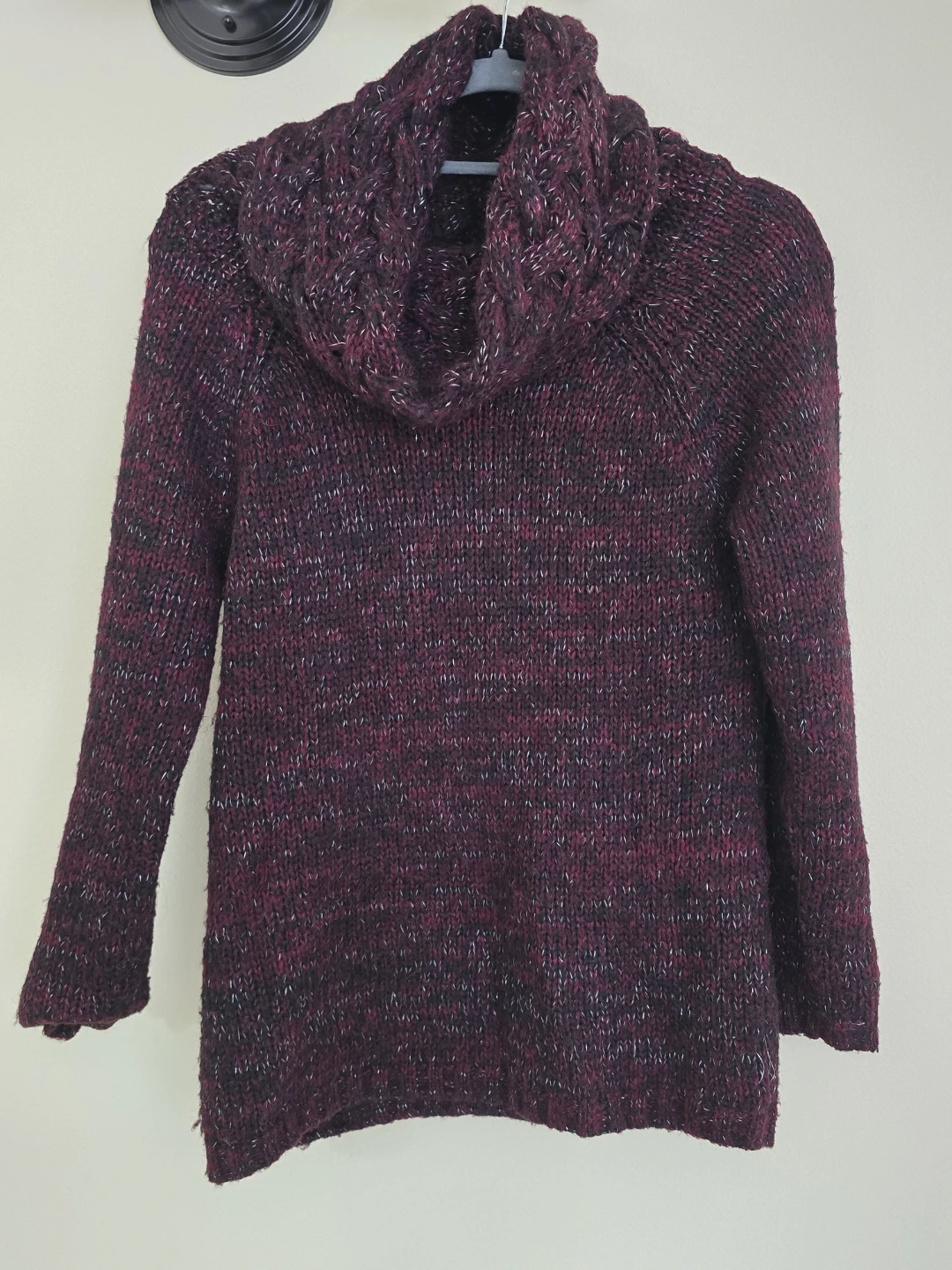 Suzy Shier Burgundy Speckled Cowl Neck Sweater - photo 2