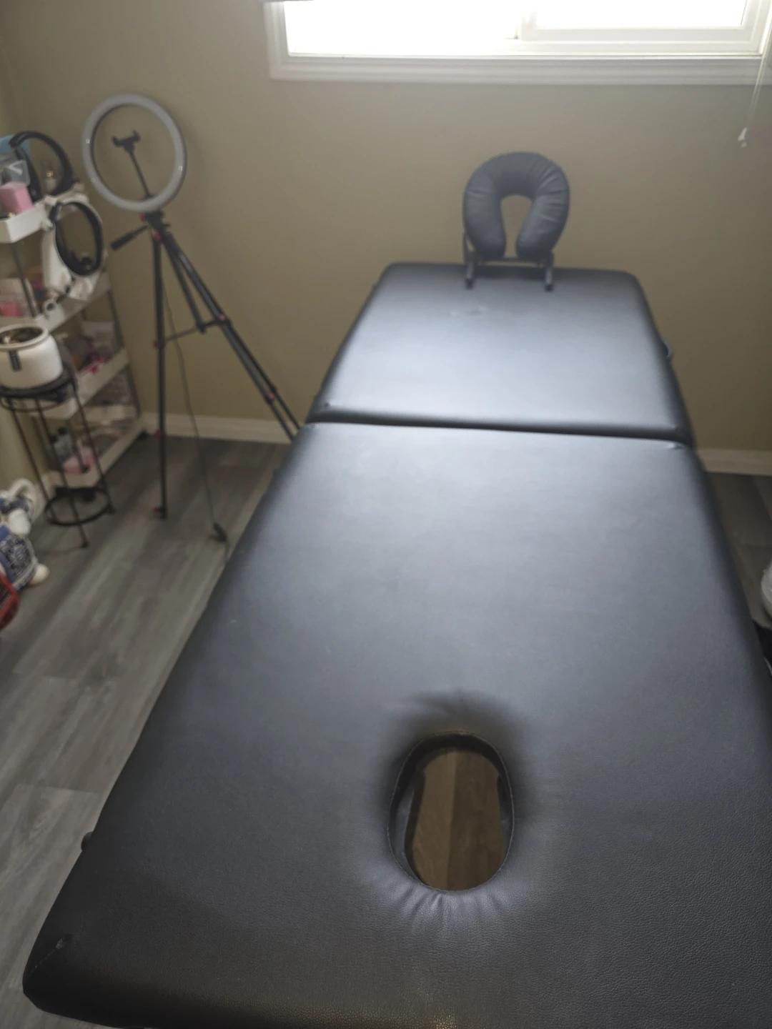 Black Massage Table with Face Cradle