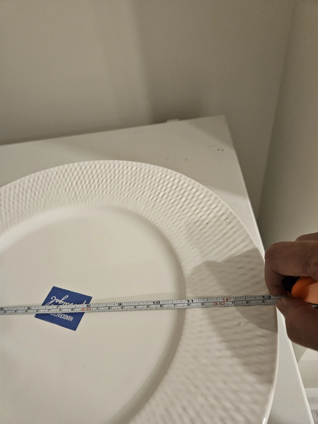 White Textured Serving Platter - photo 3