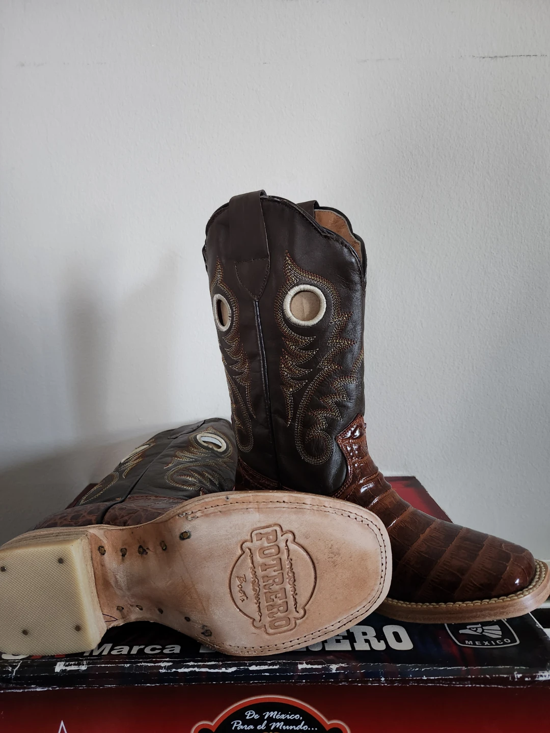 Potrero Brown Crocodile Cowboy Boots - photo 3