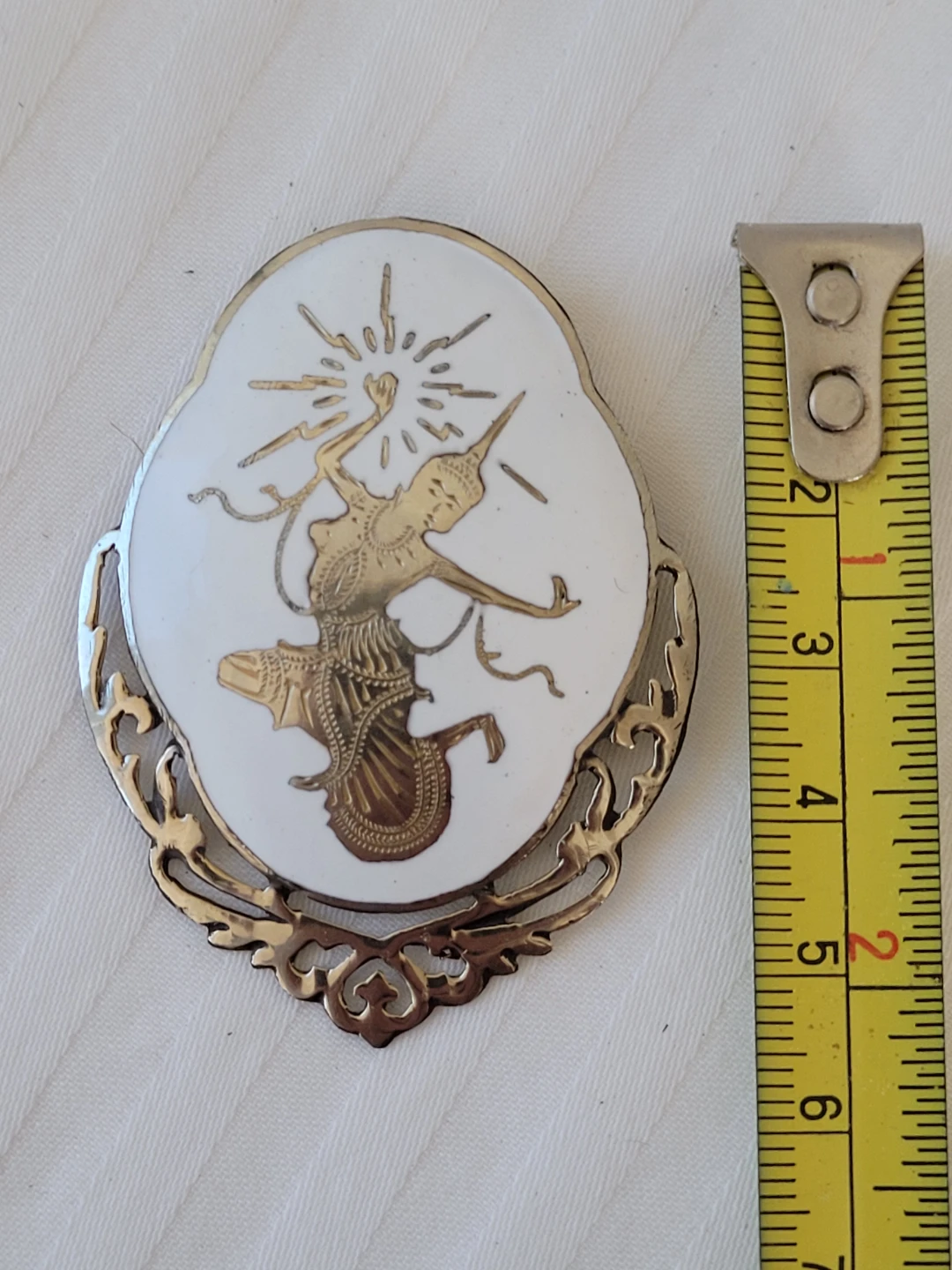 Sterling Silver Enamel Thai Dancer Brooch - photo 4