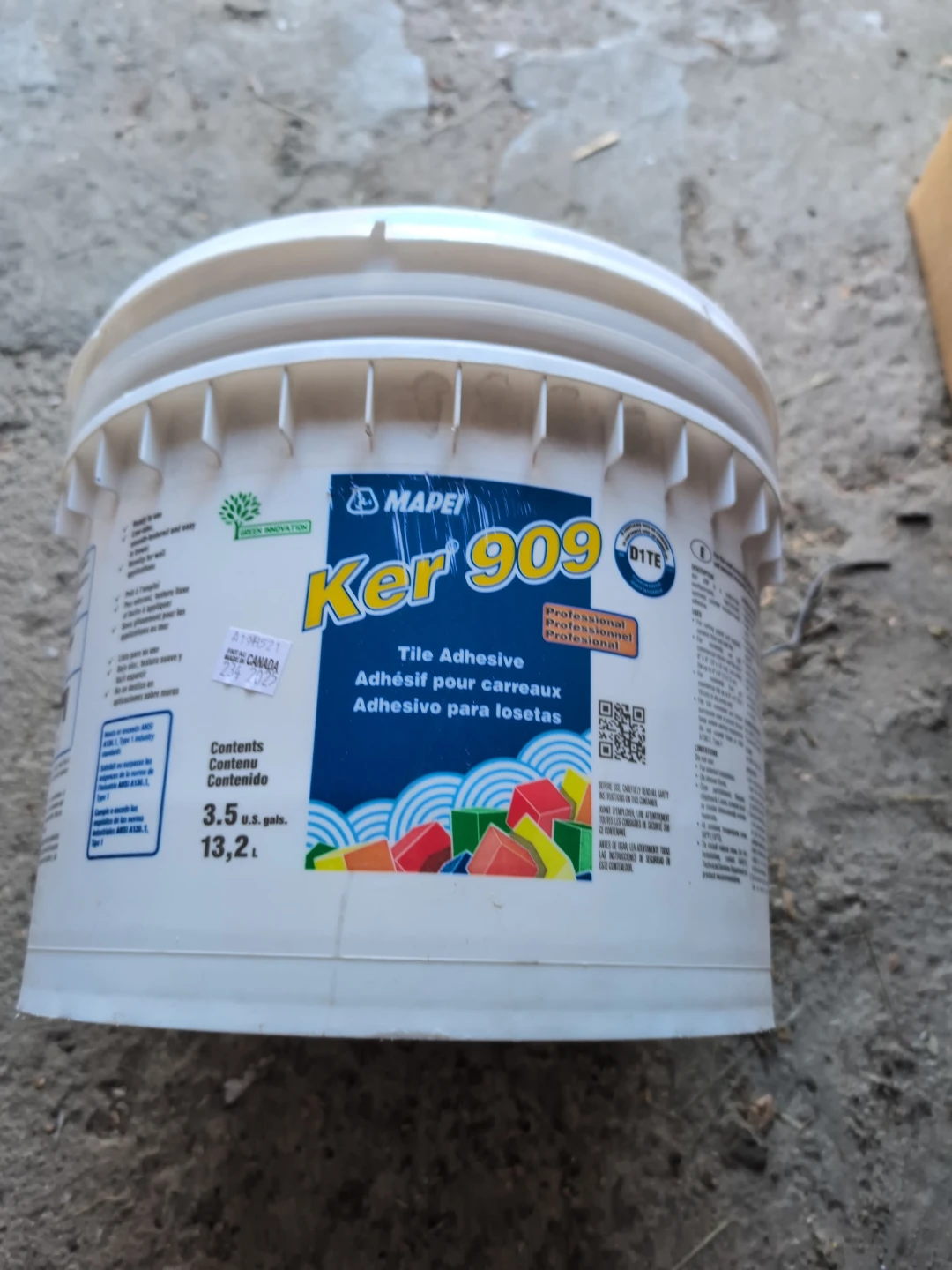MAPEI Ker 909 Tile Adhesive - 3.5 US Gallons 3/4 full