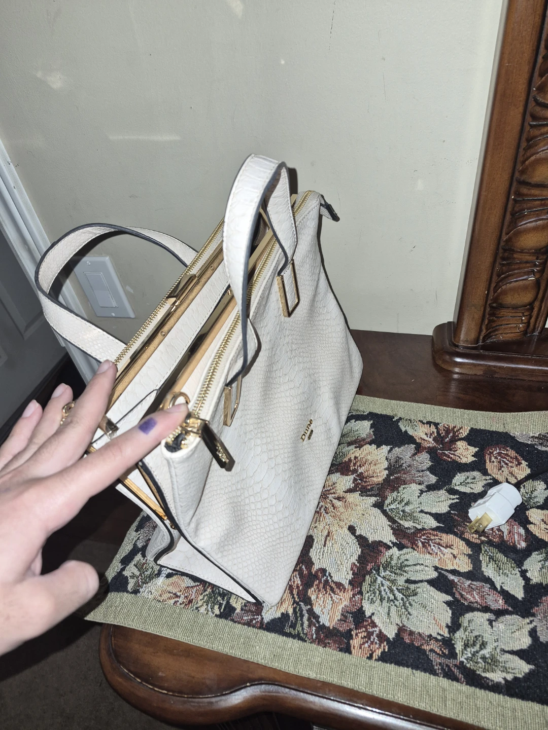 Dune London White Textured Satchel Handbag - photo 2