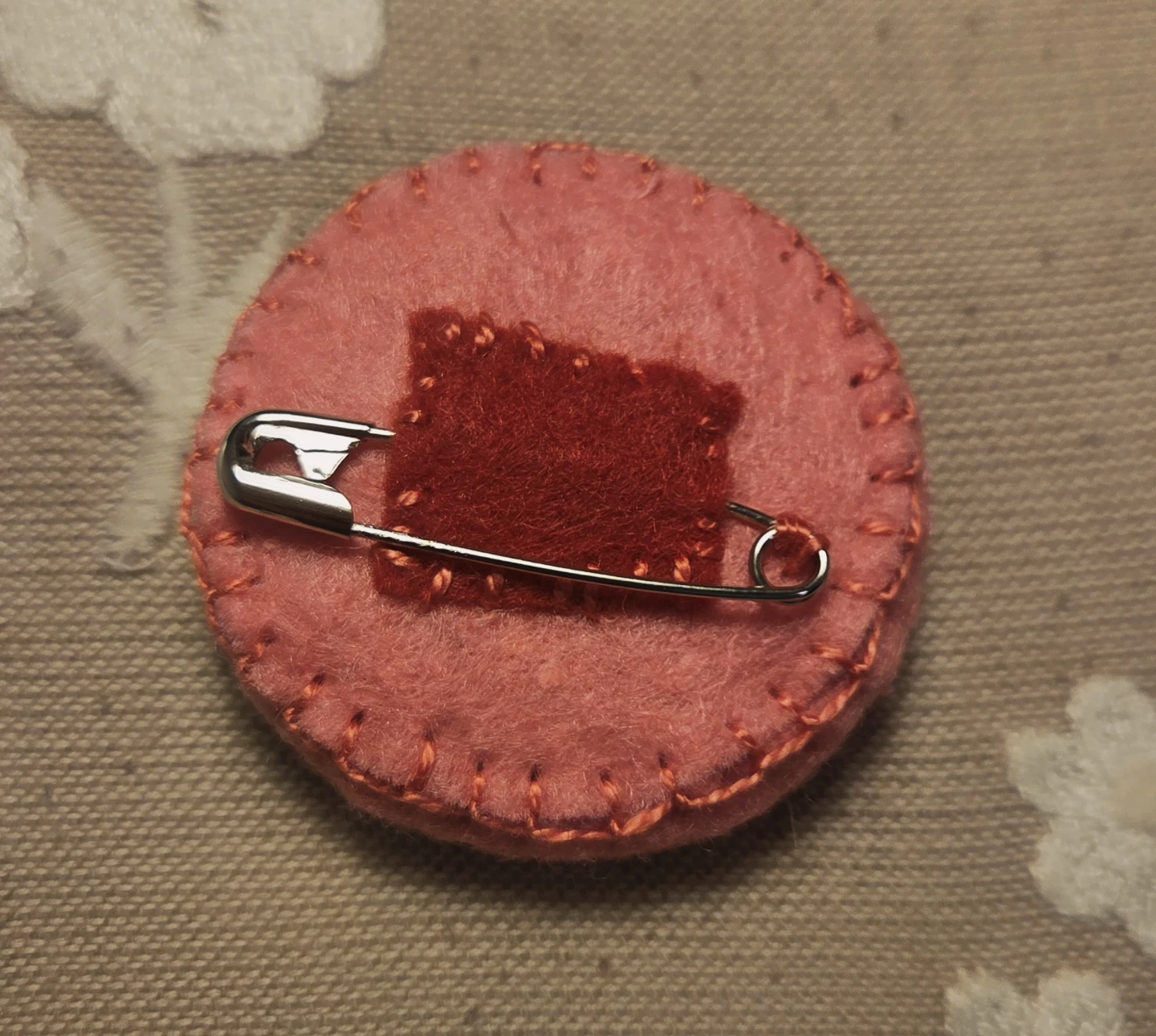 Hand-Embroidered Floral Brooch - photo 2