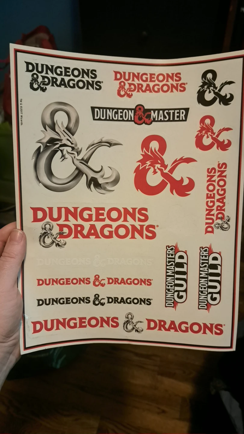 Dungeons & Dragons D&D DnD Sticker Sheet
