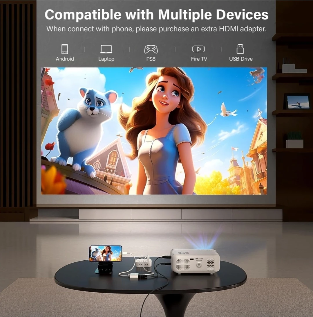 Voplus Mini Projector with Tripod - photo 3