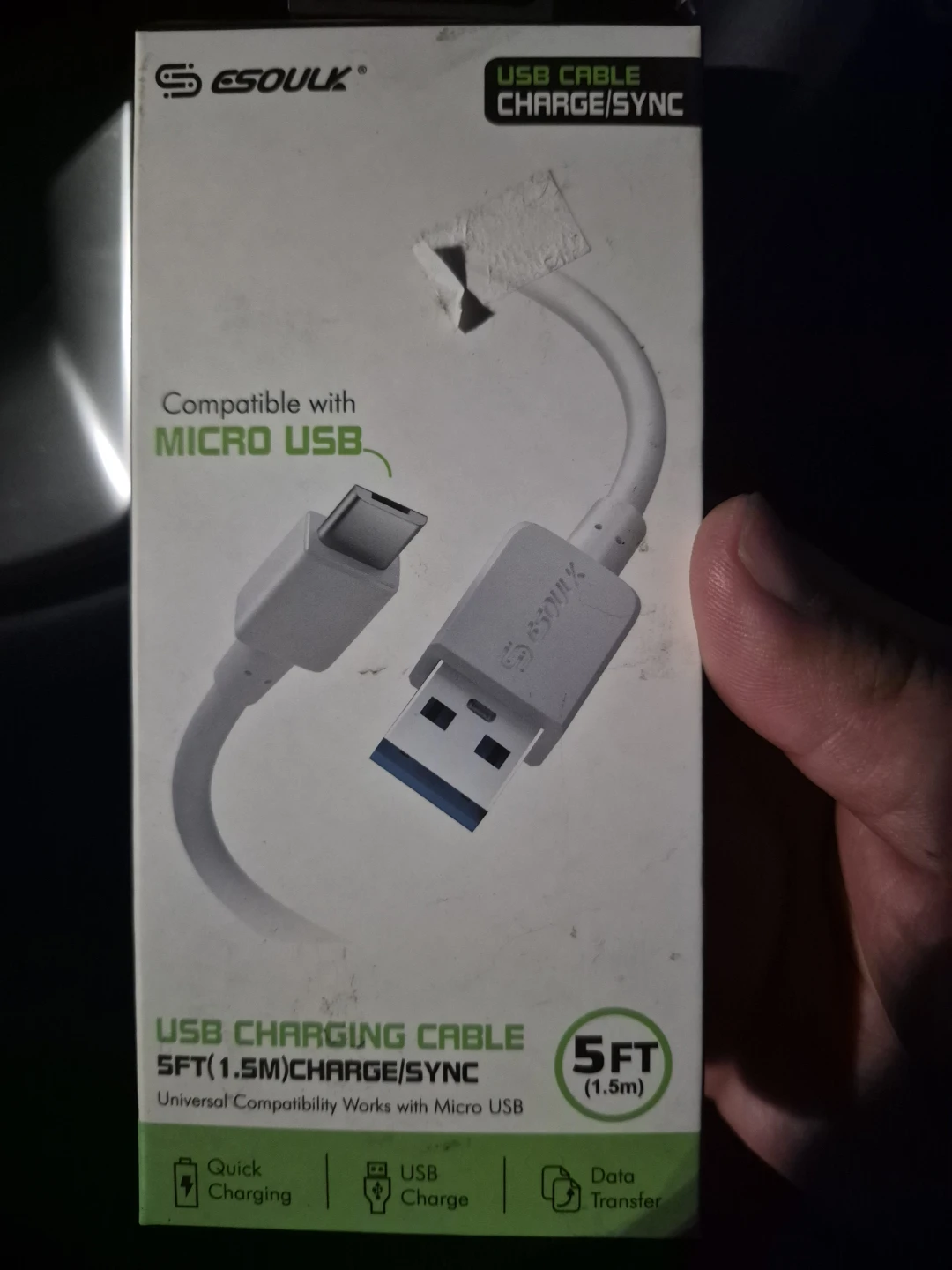 ESOUK USB Micro USB Charging Cable - 5ft White - photo 2
