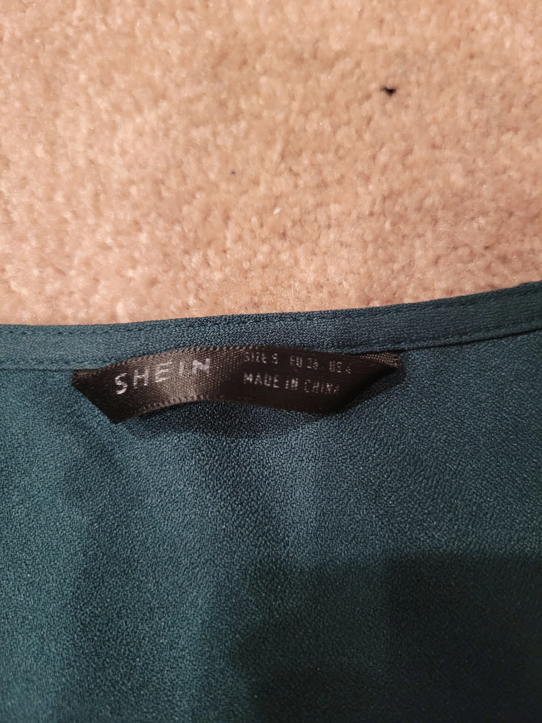 SHEIN Teal V-Neck Short Sleeve Button Detail Top - Size S - photo 2