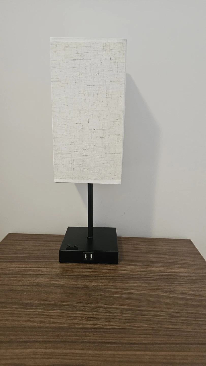 Black Table Lamp with USB Ports - photo 2