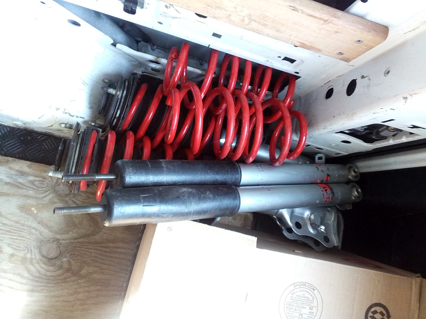 Red Coil Springs and Silver Shocks