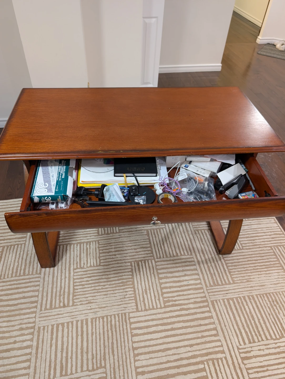 Wooden Desk with Drawer - photo 4