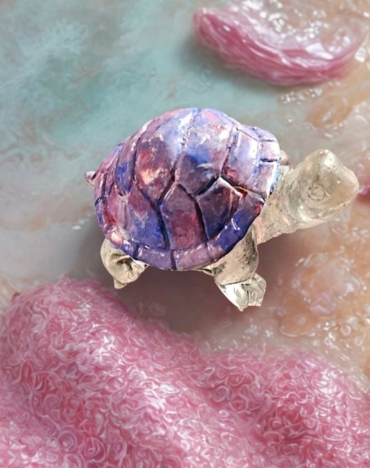 Lot de 2 petites tortues décoratives en résine