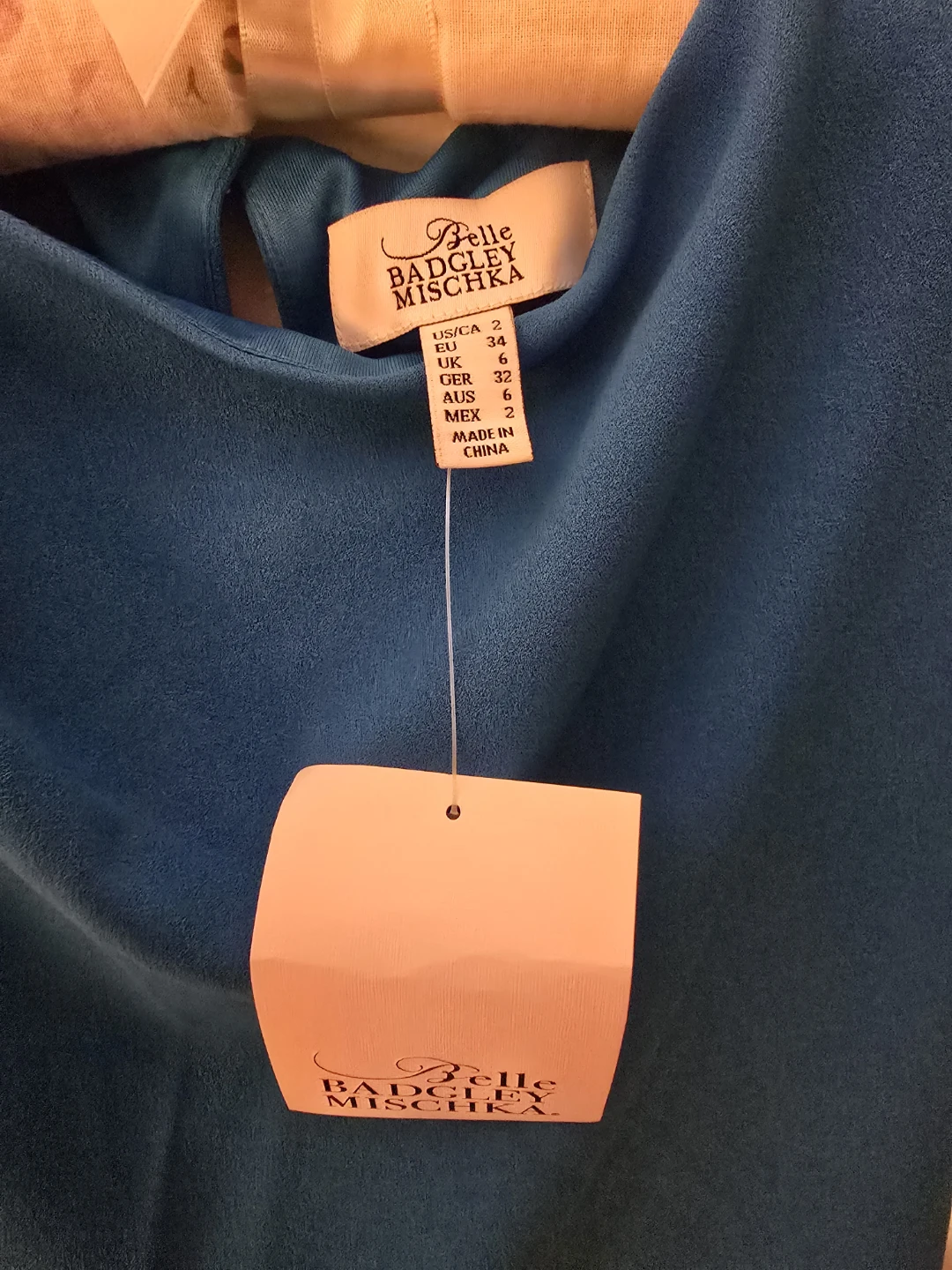 NEW! Belle Badgley Mischka Blue Pleated Dress Size 2 - photo 3