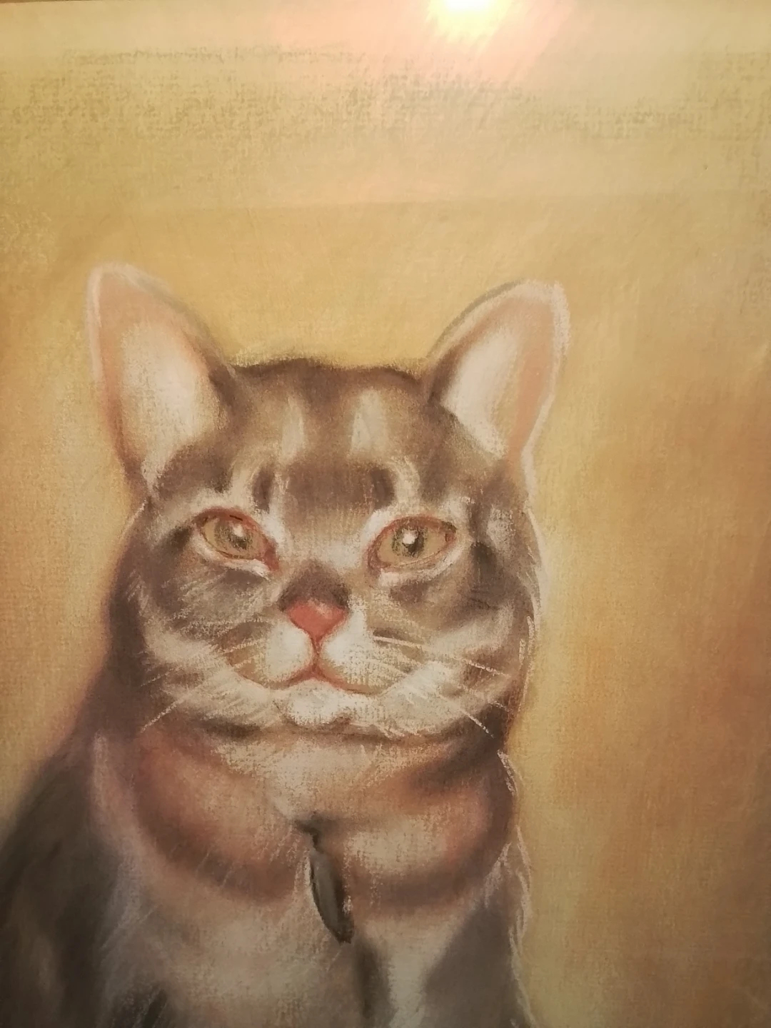 Vintage Framed Pastel Cat Portrait by J.B. Nicol 18x24" - photo 4