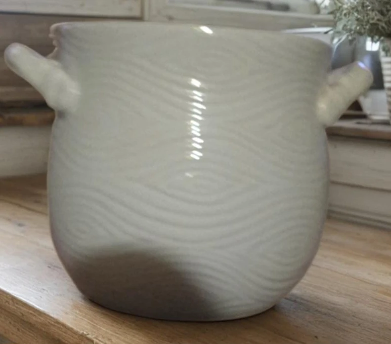 White Ceramic vase or centerpiece with Handles