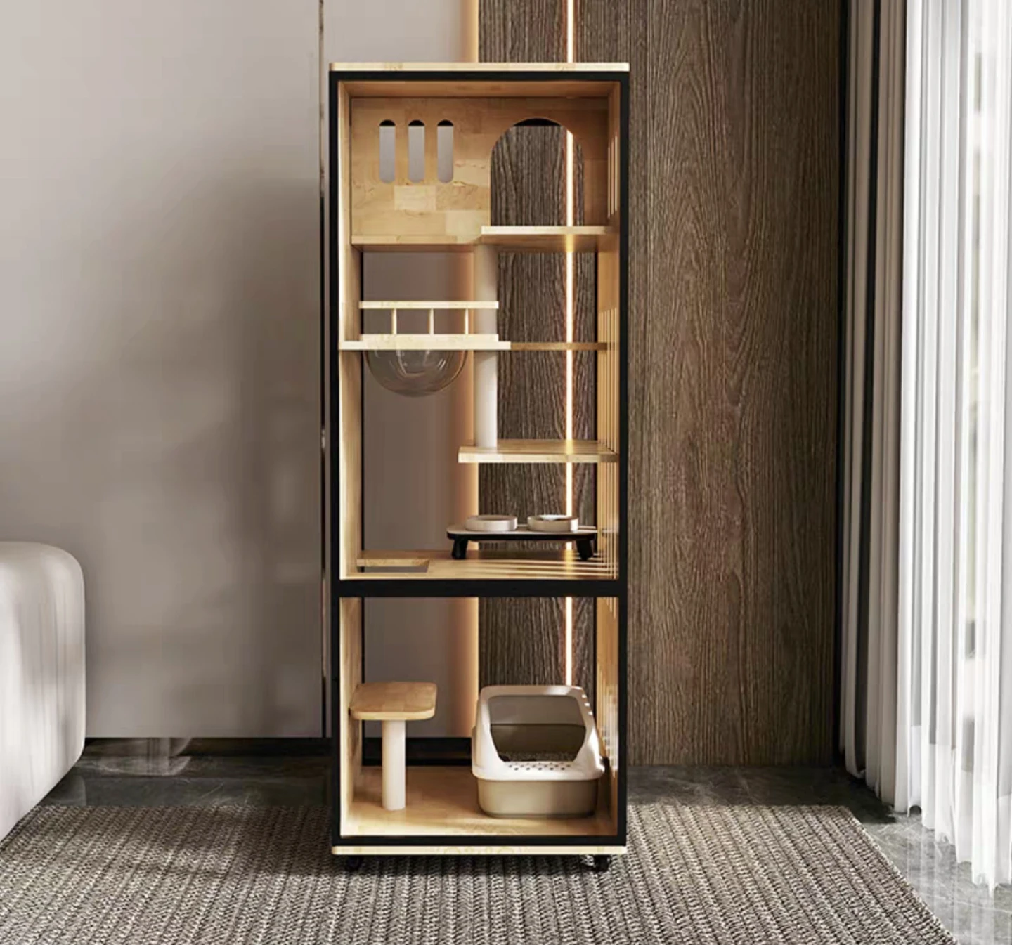 Cat Tree Condo with Litter Box Enclosure