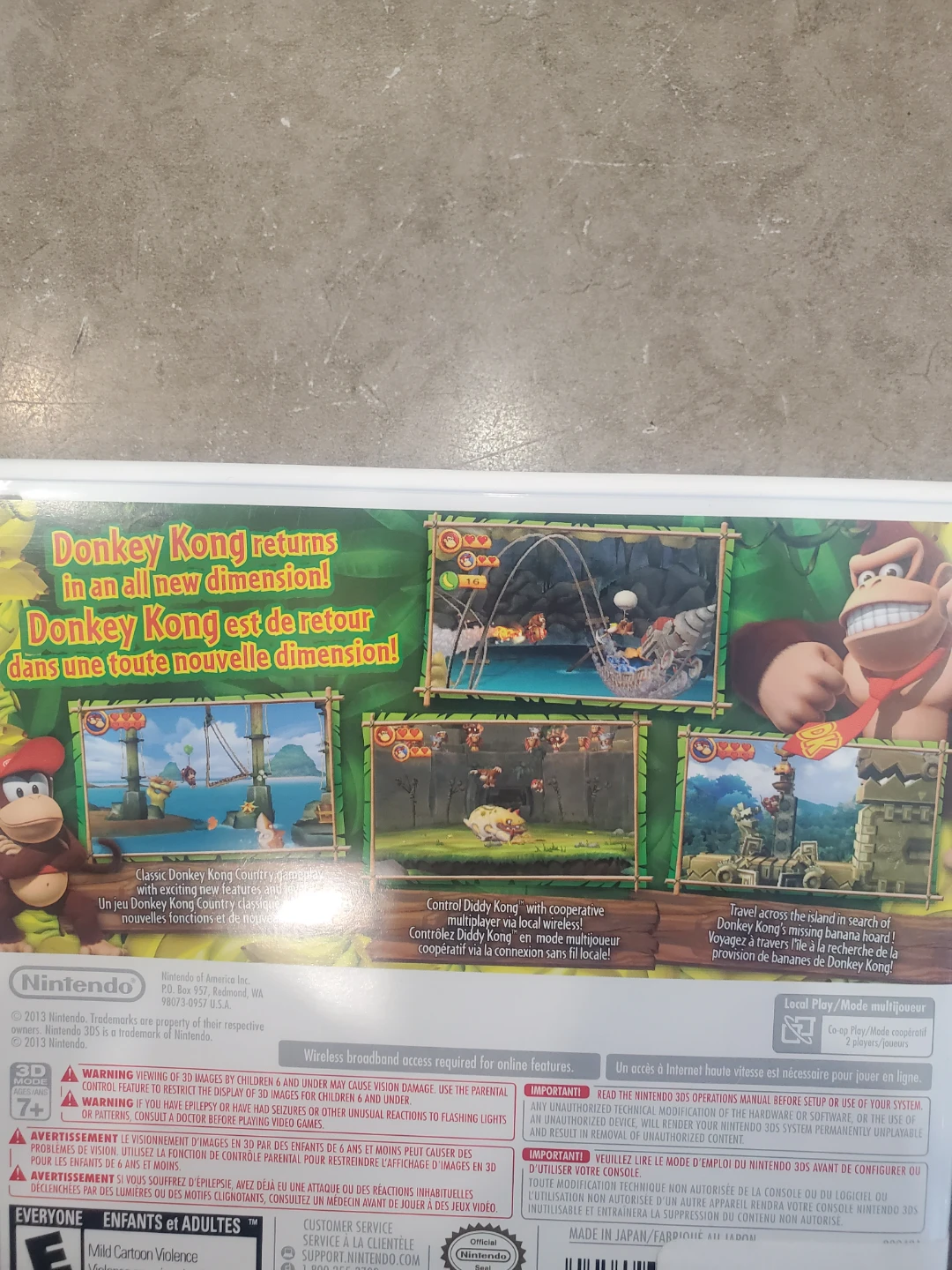 Nintendo 3DS Donkey Kong Country Returns 3D Game - photo 2