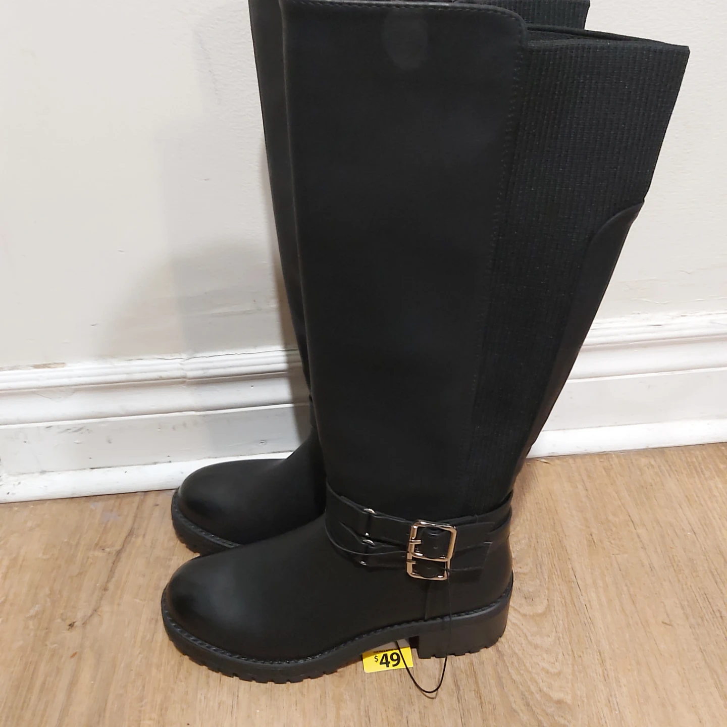 Black Knee-High Boots - Size 6 - photo 2