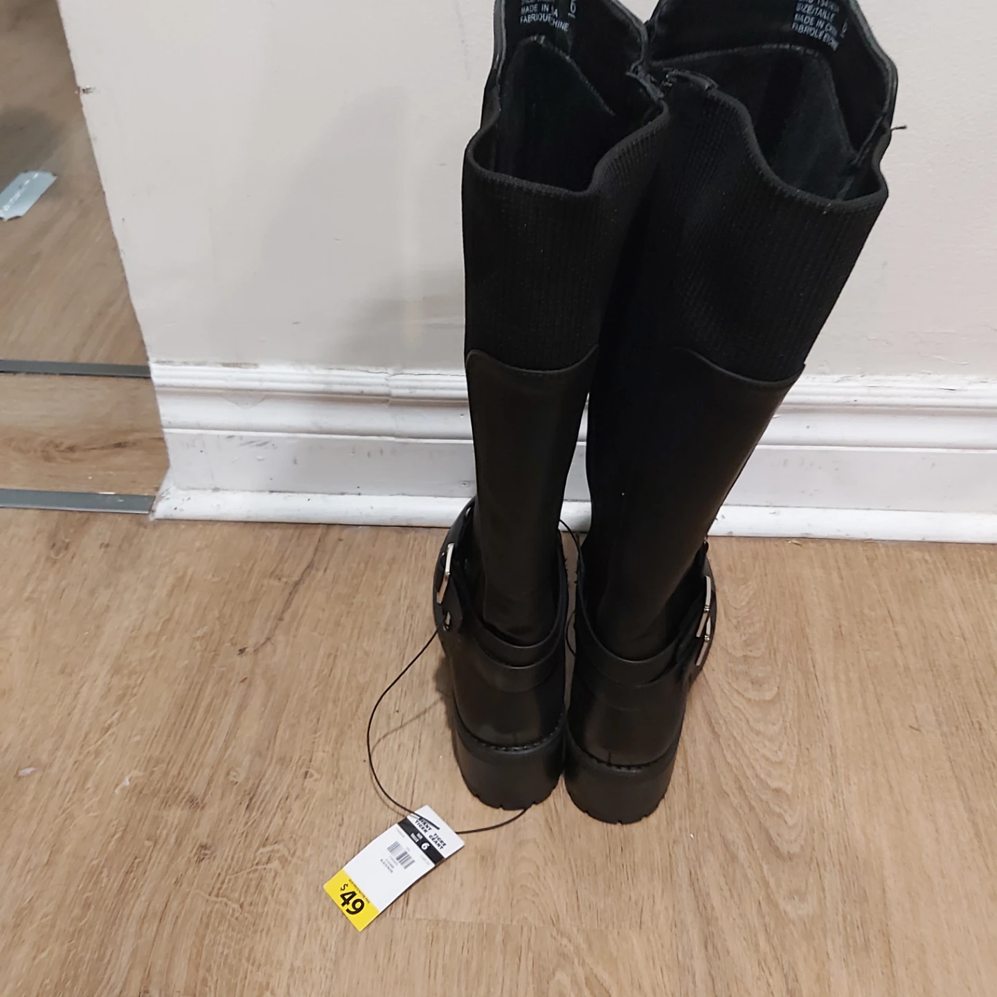 Black Knee-High Boots - Size 6 - photo 3