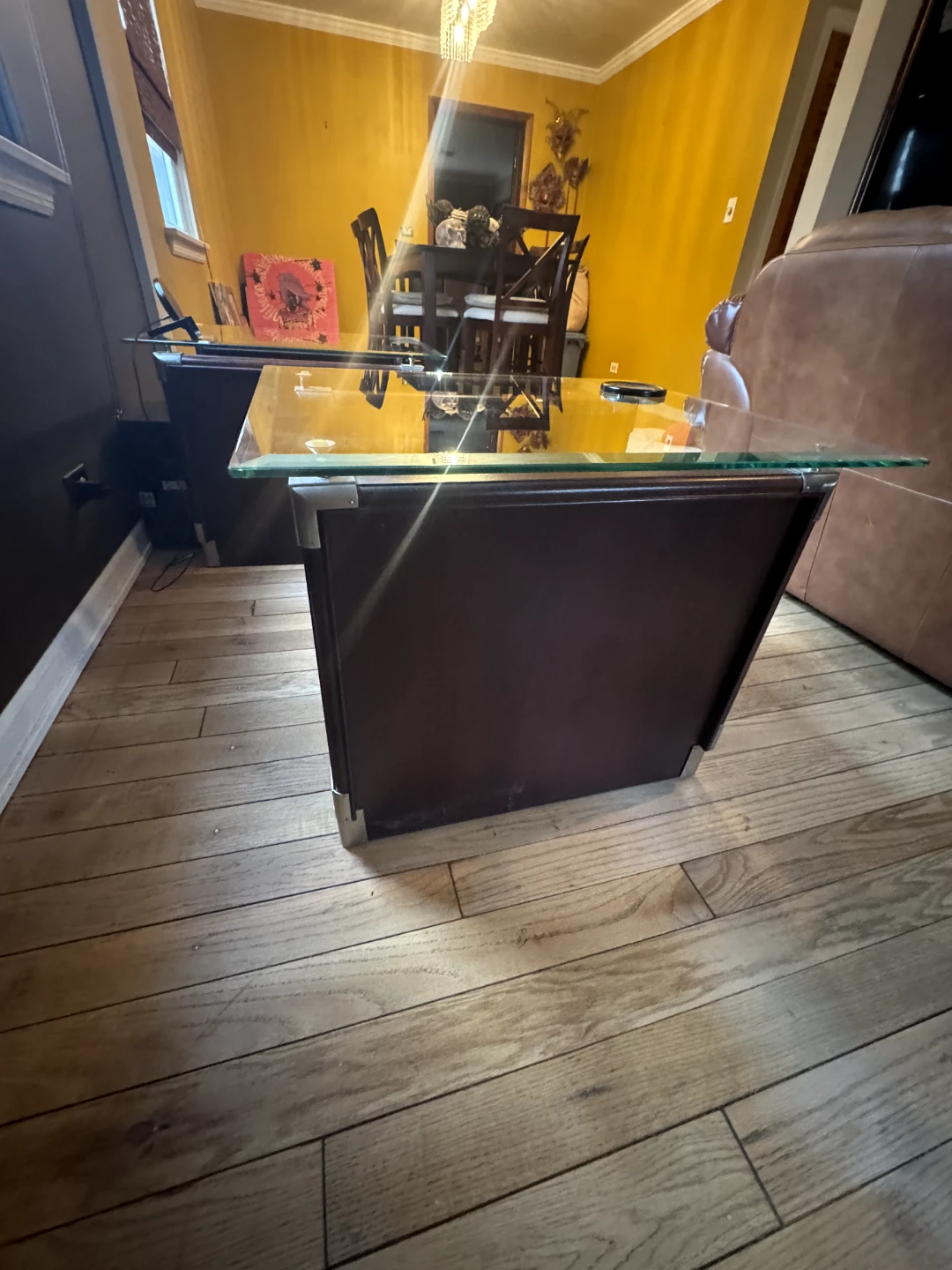 Pair of End Tables with Glass Tops - photo 3