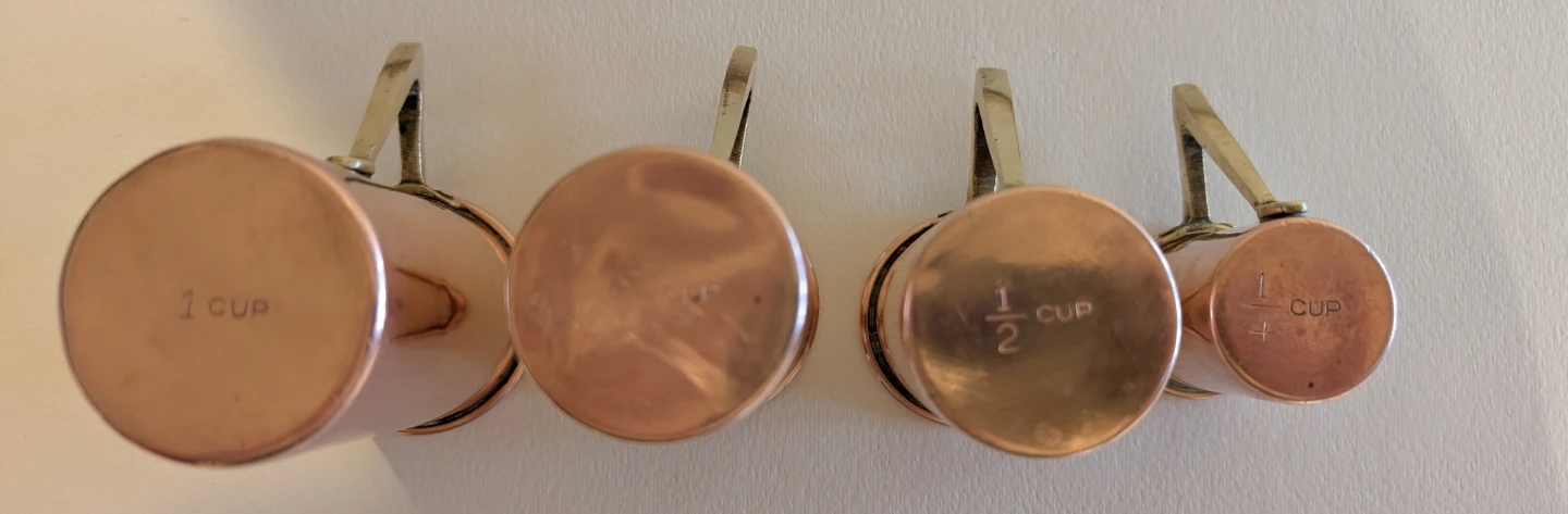Vintage Copper Measuring cups set of 4 - photo 3