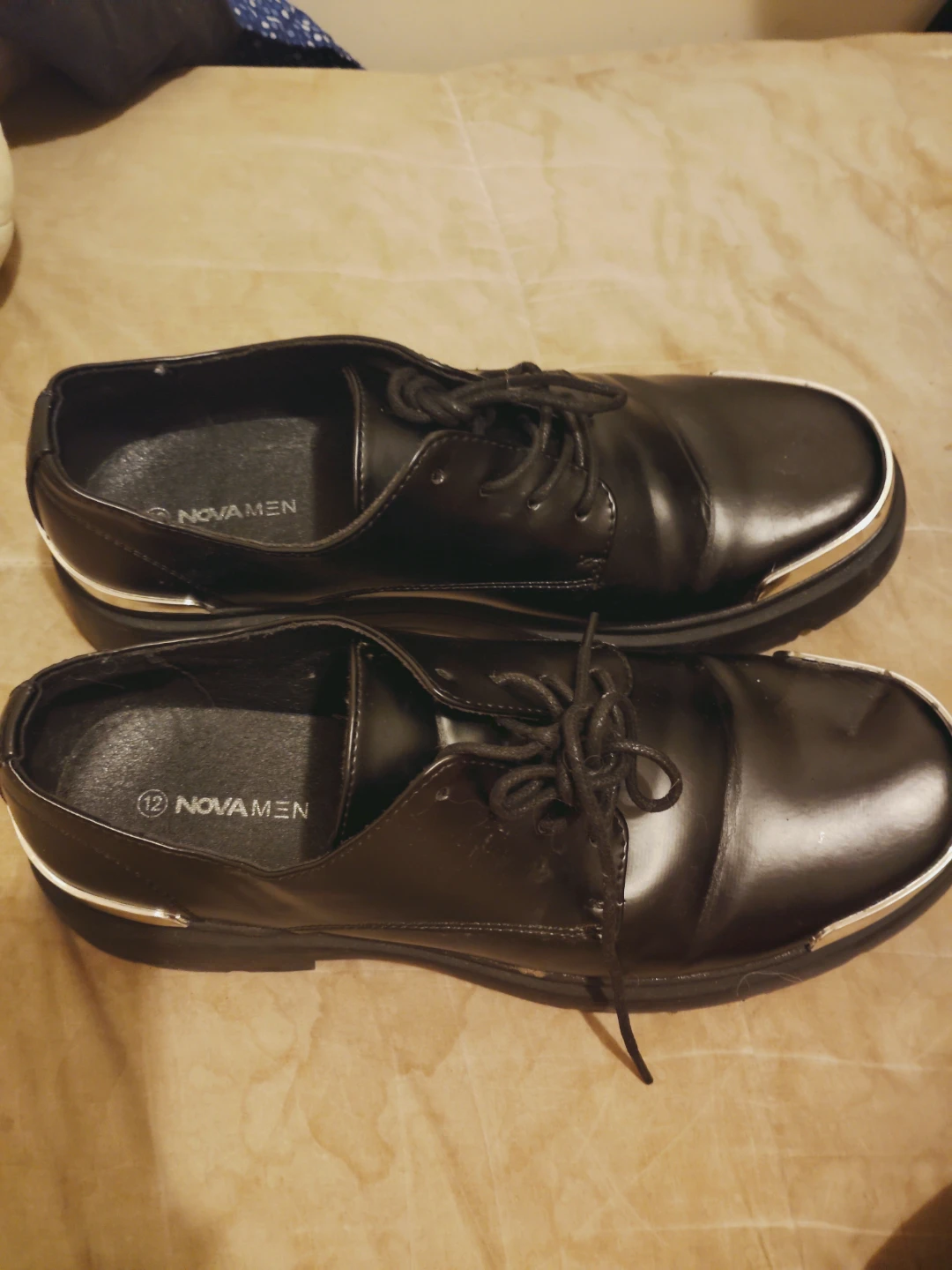 NOVA MEN Black Dress Shoes Size 12 - photo 3