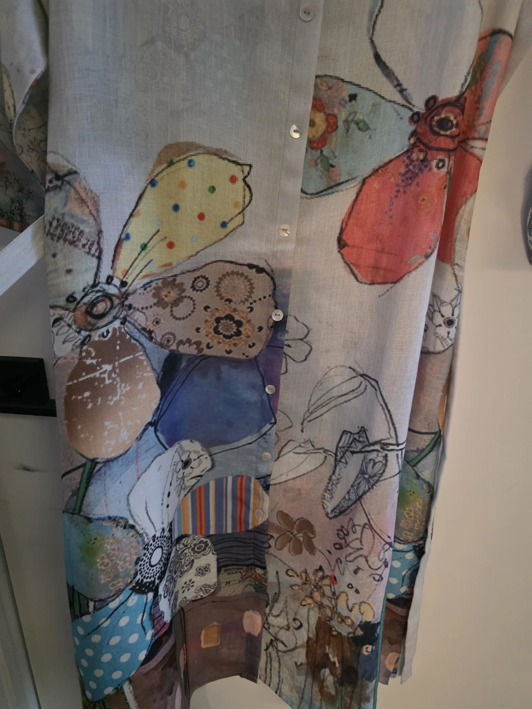 Linen shirtdress with floral print - photo 2