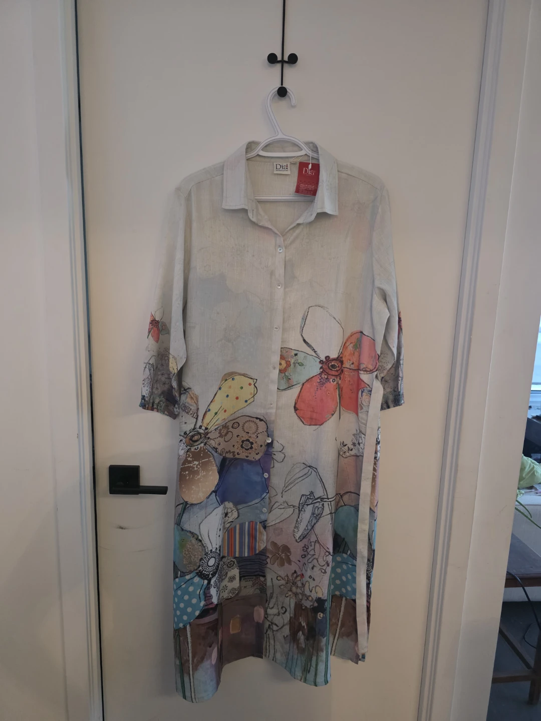 Linen shirtdress with floral print - photo 3