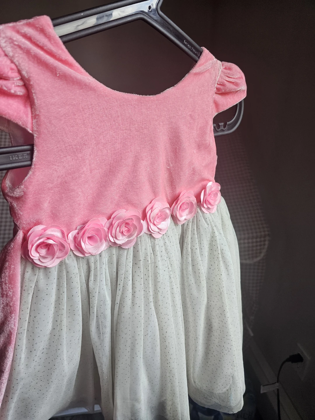 Babybugz Pink Dress with Rose Embellishments and Crown Headband - photo 3