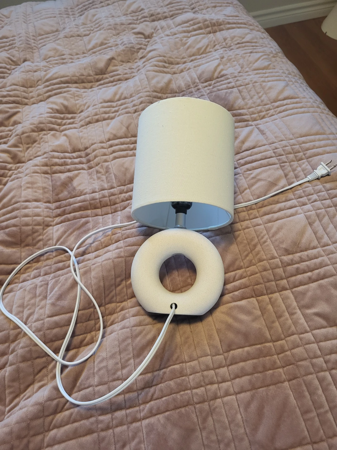 White Table Lamp with Unique Base