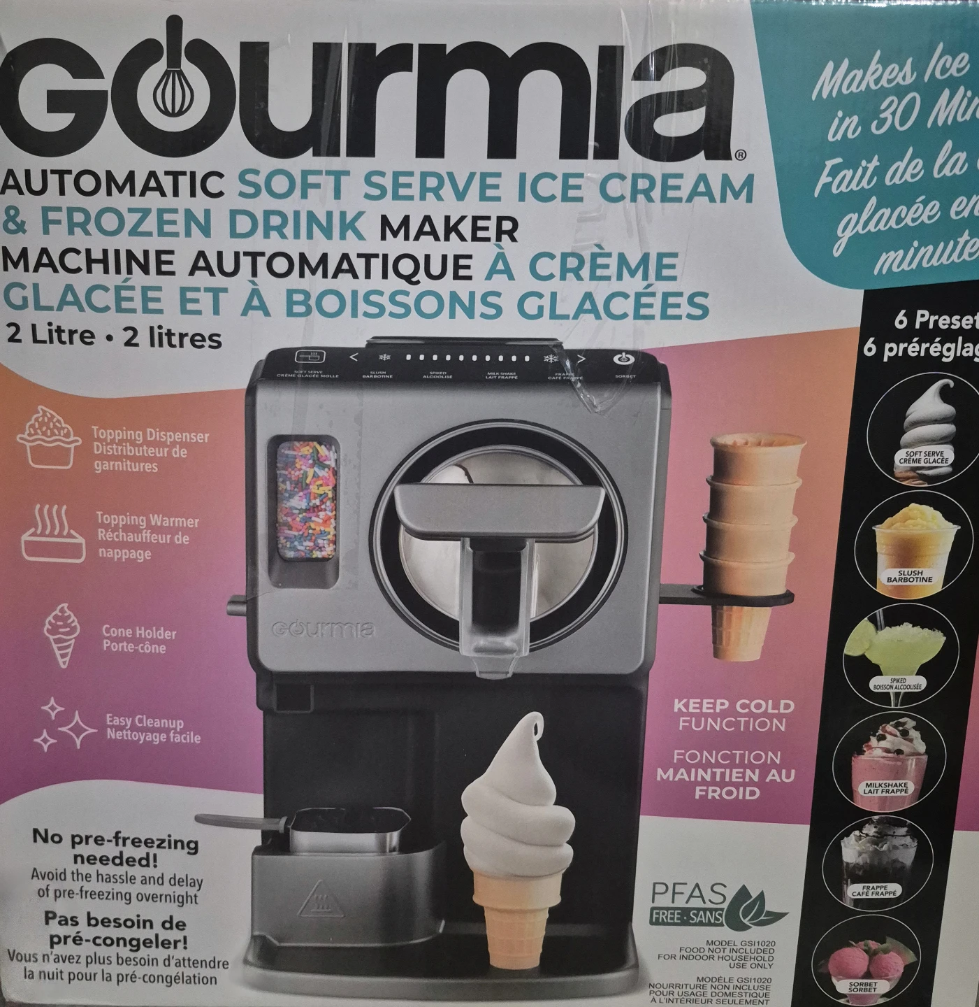 Gourmia Automatic Soft Serve Ice Cream & Frozen Drink Maker