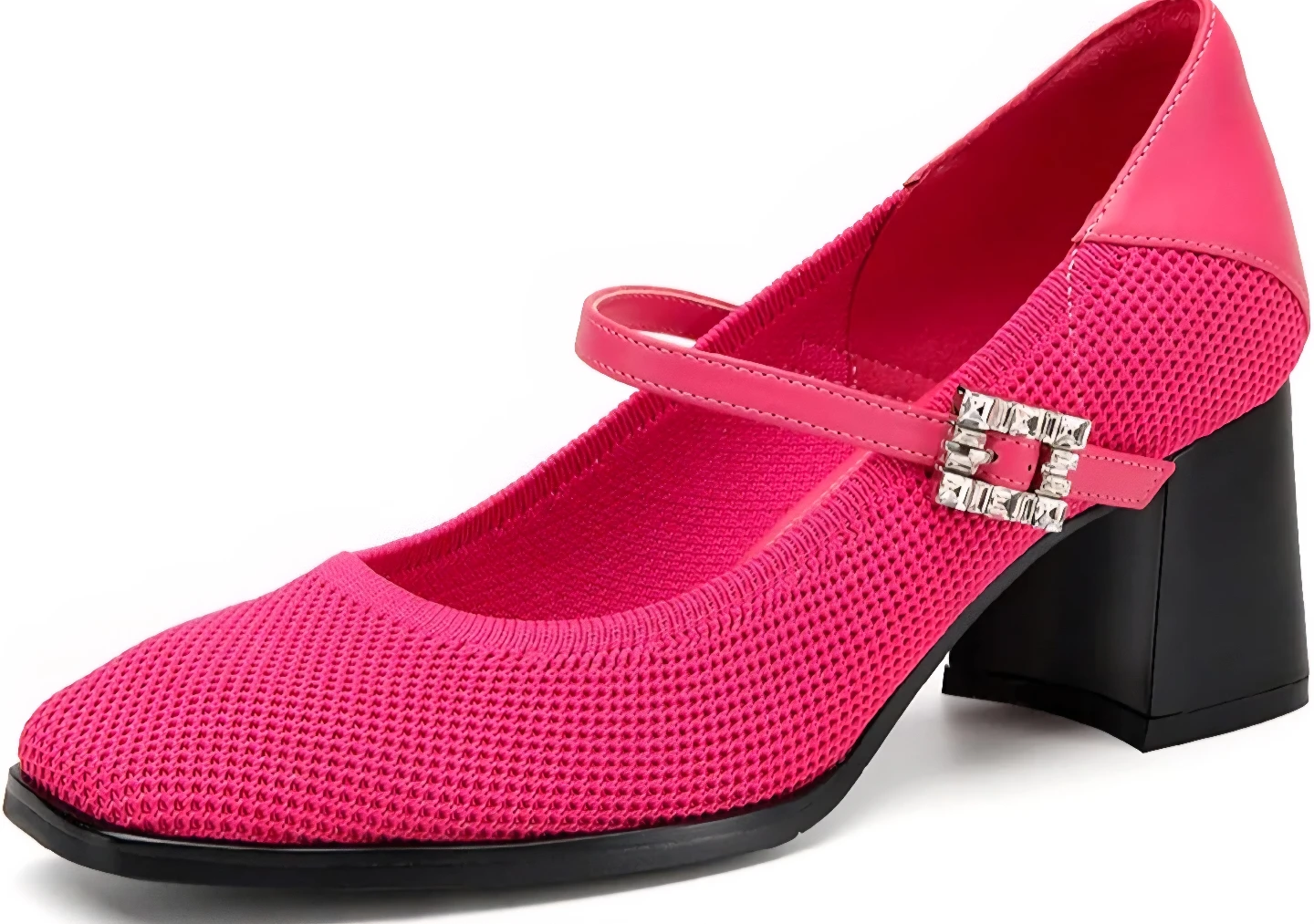 Pink Mary Jane Heels with Buckle Detail - photo 2